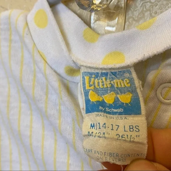 Vintage yellow white giraffe sleep sack made in the USA little me - Picture 3 of 4